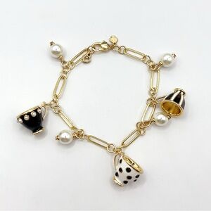 KS507-Kate Spade black teacup bracelet